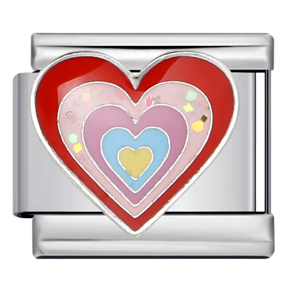 Bunte Y2k Cartoon Radio Lippenstift Herz Italienischer Charm Anhänger Passend für 9mm Edelstahlarmband DIY Schmuckherstellung Perlen für Frauen – Detail 3