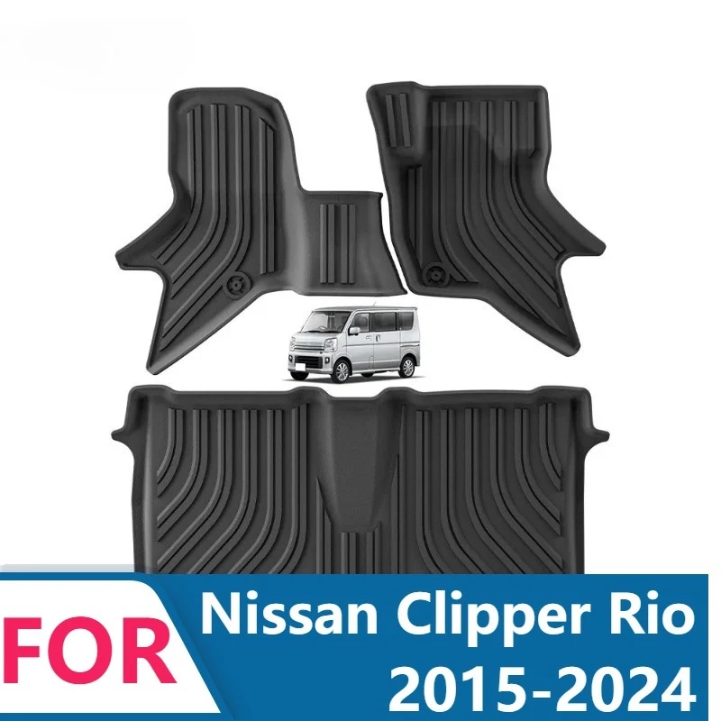 All-Weather TPE Floor Mats For Suzuki Every Wagon Nissan Clipper Rio Mitsubishi Town Box 2015-2024 RHD Fuel Automotive Parts