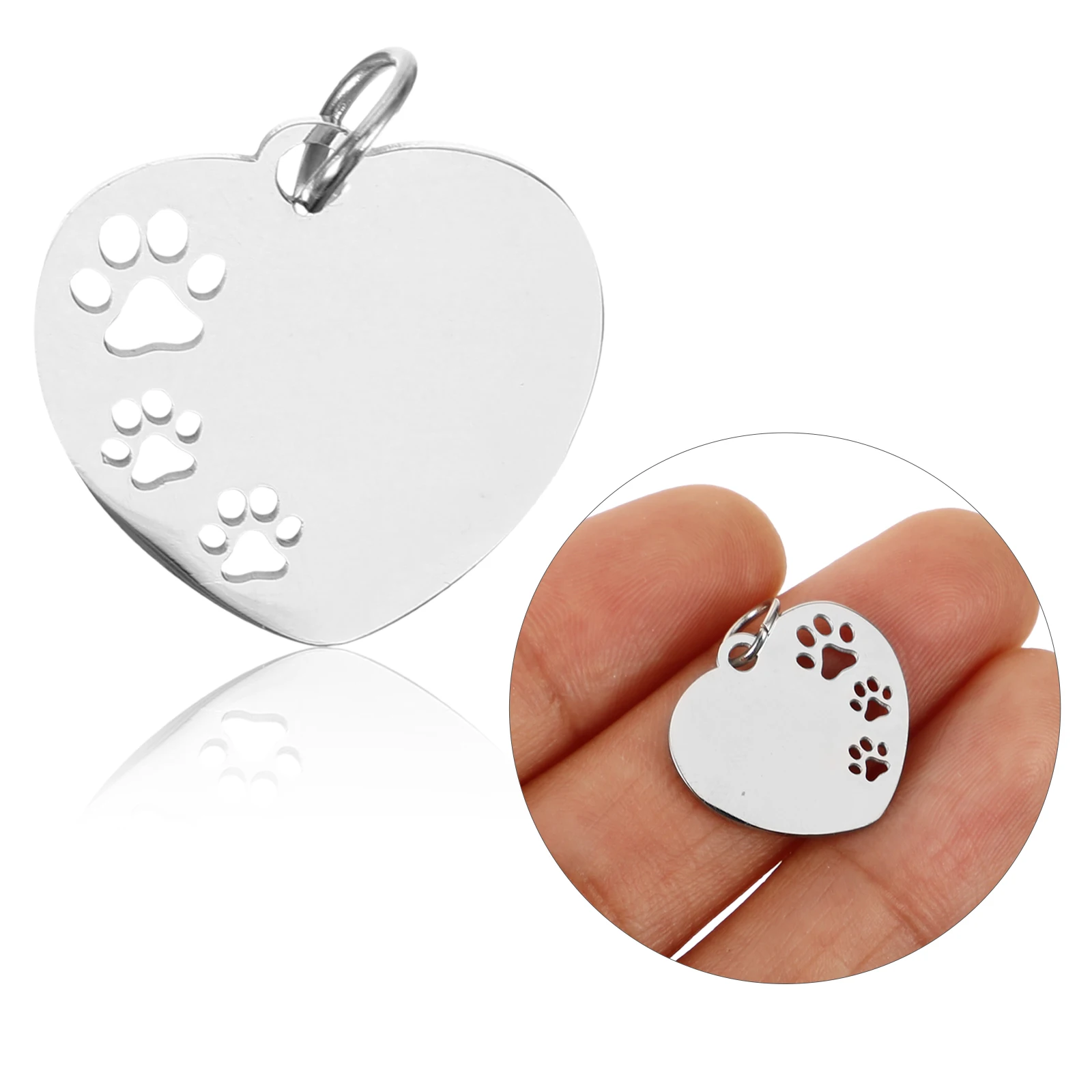

10pcs Dog ID Tags Pet Name Tags Stainless Steel Blank Metal Tag for Dogs Collar Puppy Accessories Engraved Info