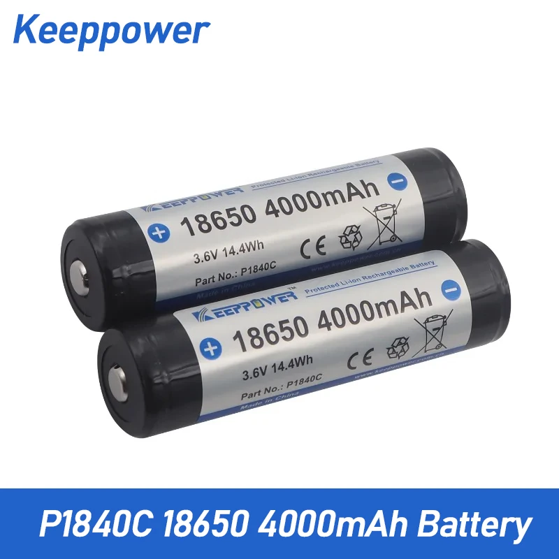 

Keeppower P1840C 4000mAh 18650 Protected li-ion Rechargeable Battery