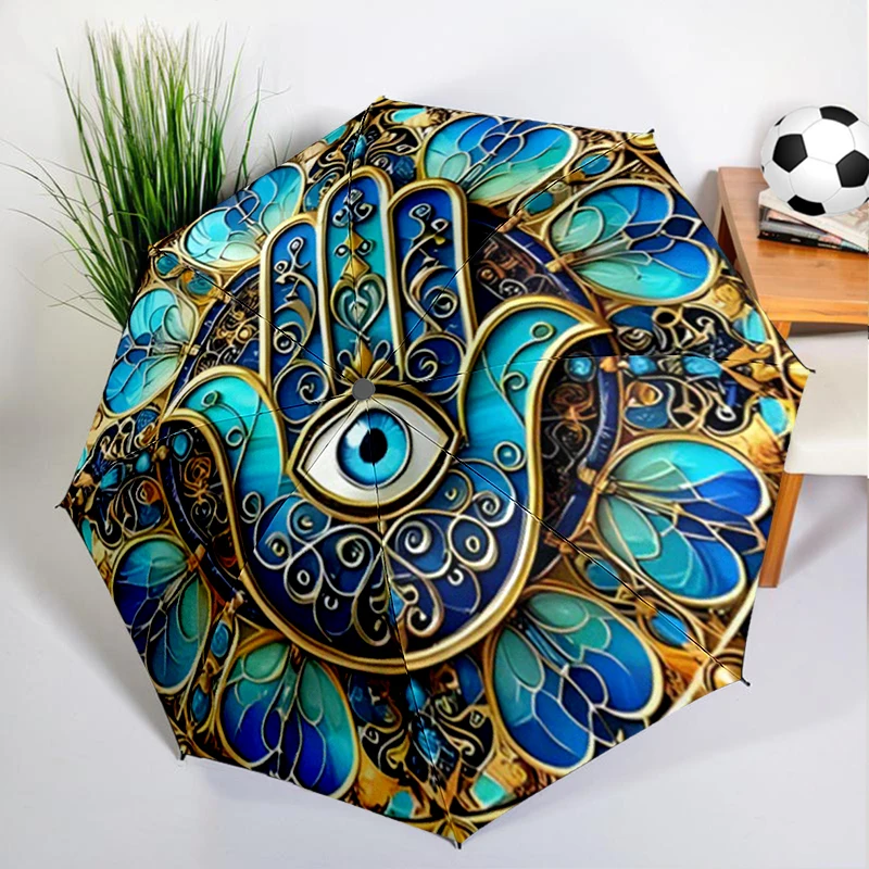 

Mystery Hand of Fatima Umbrella Automatic Open/close, Sturdy Iron Frame & 8-Rib Struct, Umbrella for Women & Men, Christmas Gift