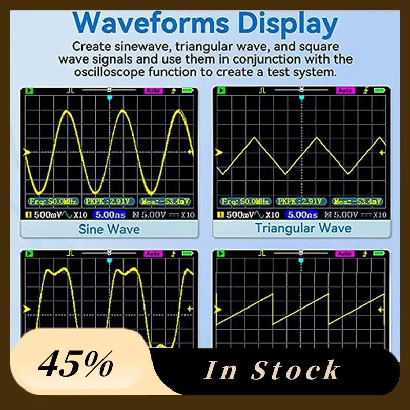 2025 Trend1set 2-قناة راسم الذبذبات المحمول 120Mhz عرض النطاق الترددي 500Msa/S + جهاز اختبار رقمي متعدد المدى التلقائي 3 في 1
