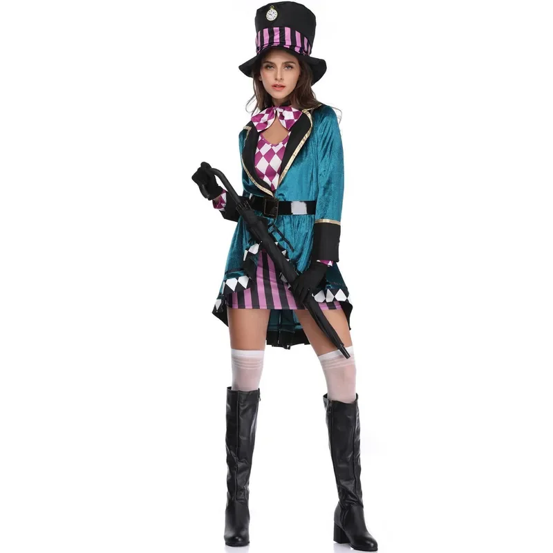 Cosplay Costume of Alice in Wonderland Carnival Roleplay Party Dresses Magician Uniforms Halloween Masquerade Costumes For Women