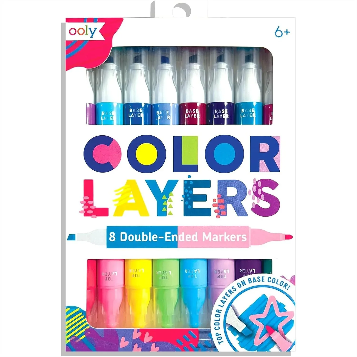 

Double Sided Markers Set Of 8 With 16 Colors Chisel And Point Tip For Kids Art Supplies And Stationery