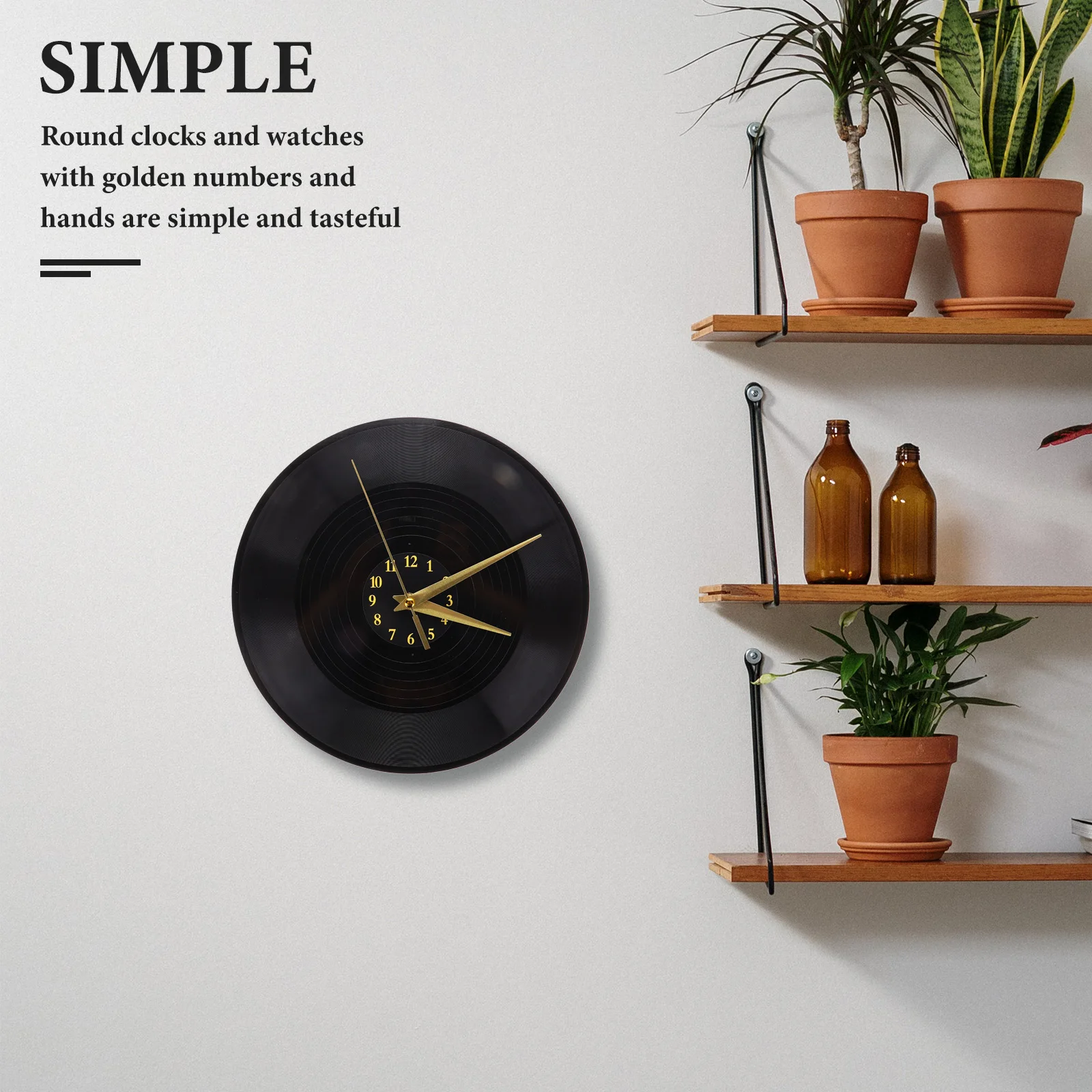 

Vinyl Record Wall Clock Modern Classroom Decorate Aesthetic for Office Music Disc Plastic Minimalist Colored Vintage