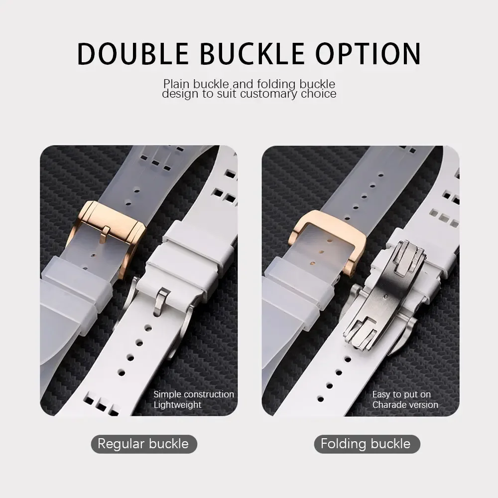 Luxury Glacier Case For Apple Watch Ultra 2 49mm Silicone Band For iWatch Series 8 7 6 5 4 SE 45MM 44MM Transparent Mod Kit