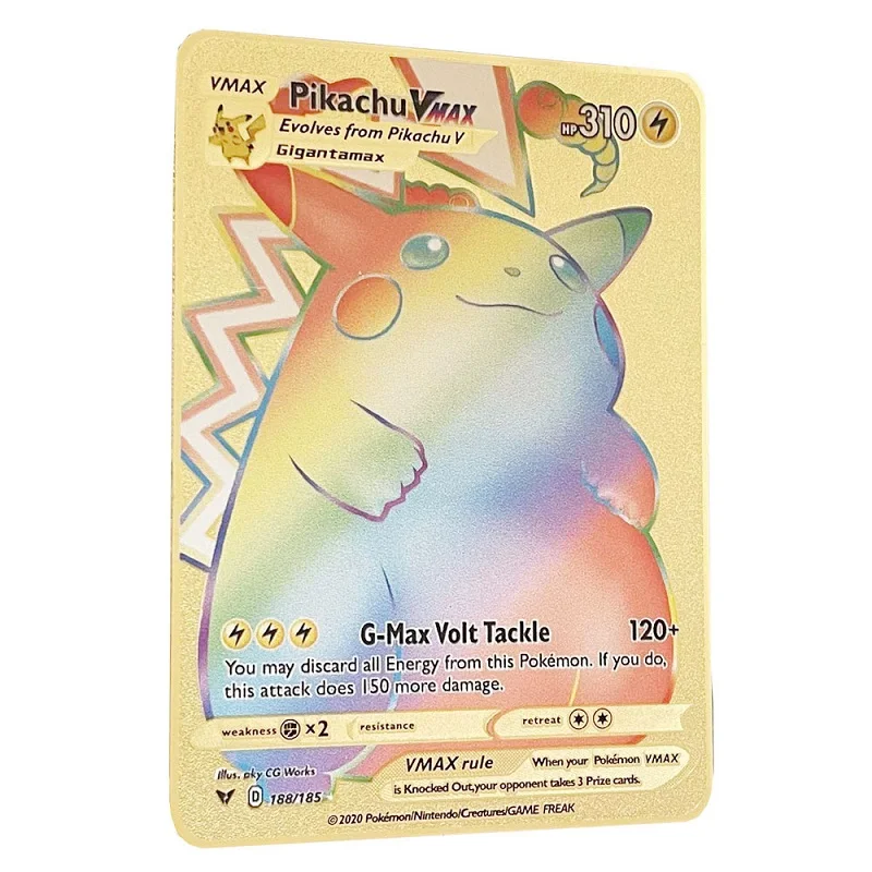 Pokemon Metallkarte 10.000 Punkte Arceus Charizard Raichu Super Card Golden English Mewtwo Vmax GX EX Weihnachtsgeschenk