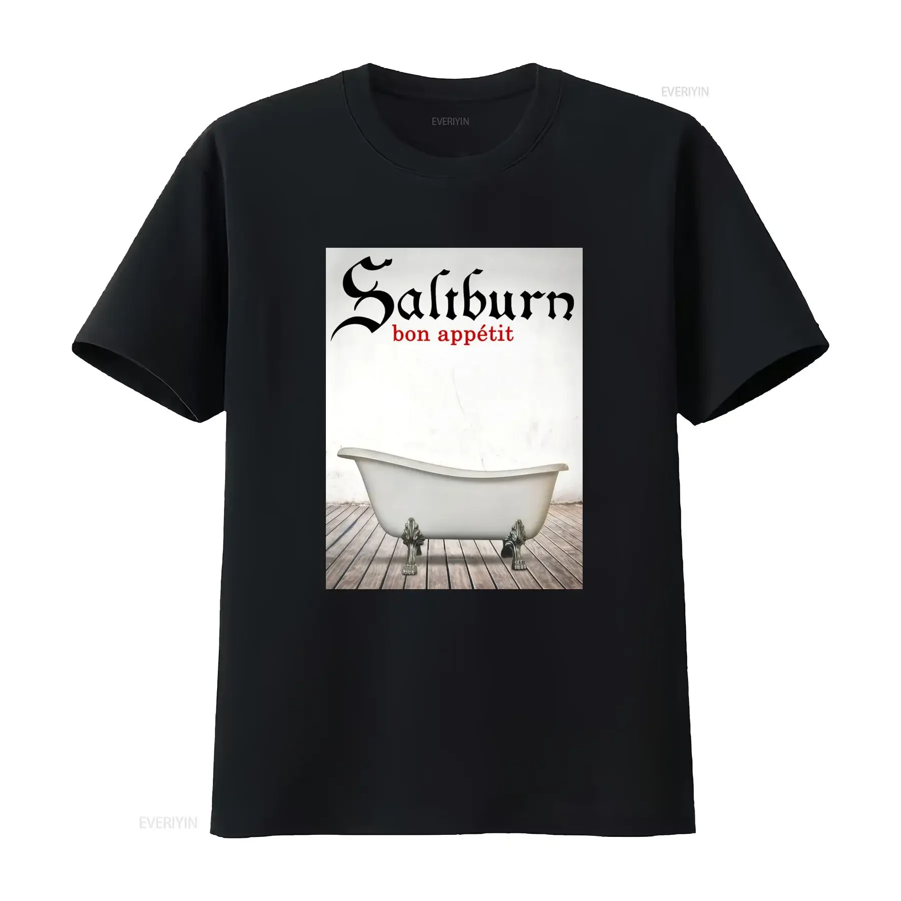 Gothic Saltburn Movie Bon Appétit Bathtub Funny Print Casual T Shirt vintage Washed graphic Breathable Stylish Slightly