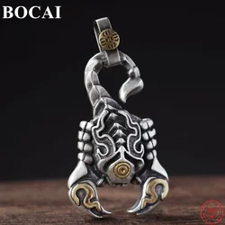 BOCAI S925 Sterling Silver Pendant for Men Women New Fashion Scorpion Pure Argentum Amulet Punk Jewelry Wholesale