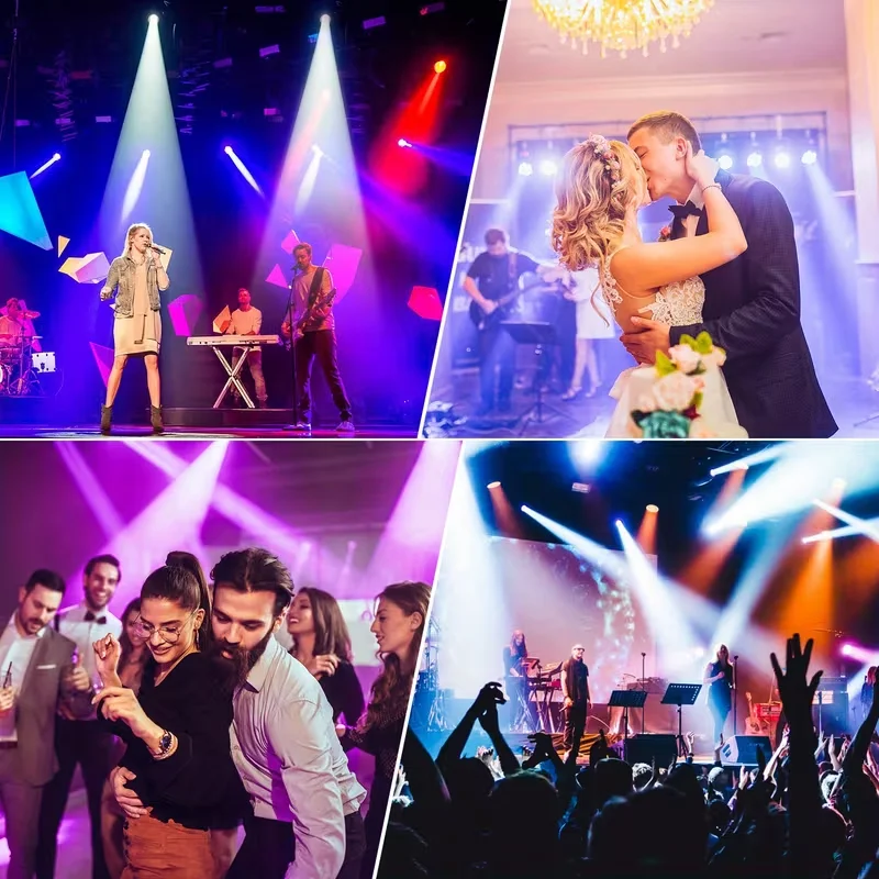 MINGJIE 120W LED Moving Head Beam Light DMX 512 Control RGBW Stage Spotlight Sound Activated DJ Lighting for Party Wedding Church Disco Nightclub Live Show