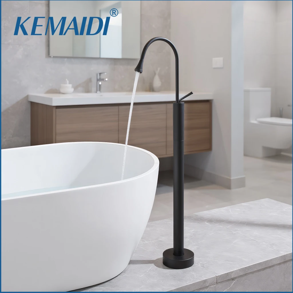 

KEMAIDI Freestanding Bathtub Shower Faucet Tub Filler 360 Swivel Tub Spout Without Handheld Spray Brass Mixer Tap Single Lever