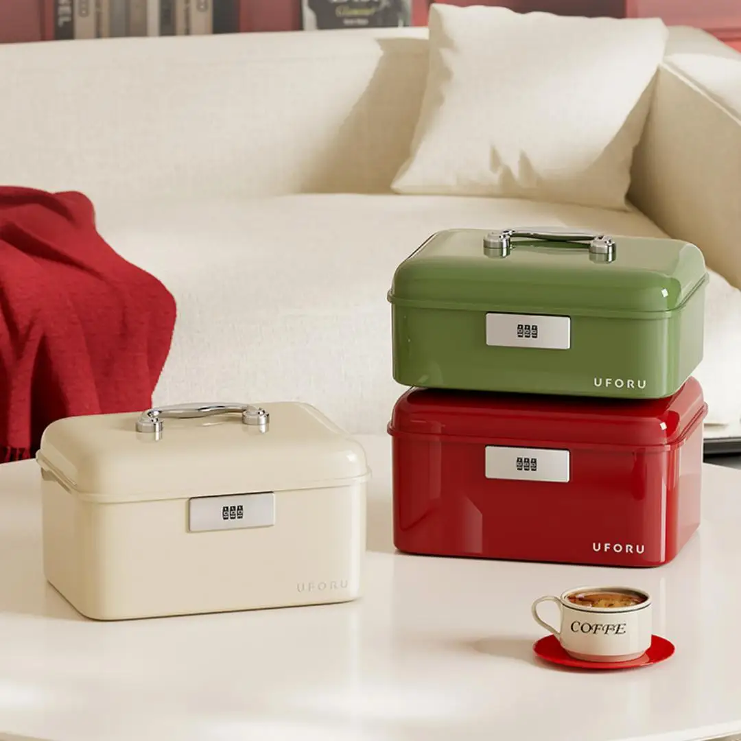 

Storage boxes with combination locks, combination lock boxes, home security storage boxes, large-capacity compartmentalized