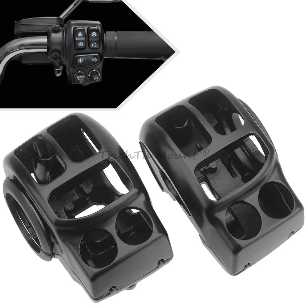 Motorcycle Control Switch Housing Cover Kit Fits For Harley Davidson 2014–2025 High Quality Billet Aluminum Black Switch Housing