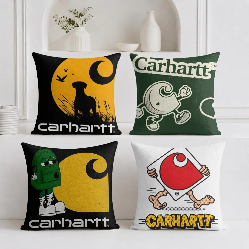 Fashion Brand C-CarharttS Cushion Cover Organic Linen Square Pillow Case Durable Non-Allergenic And Kind To Skin