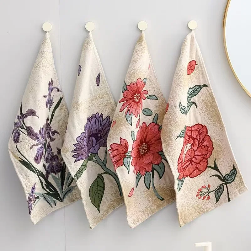 

2pcs Kids Towel, Hemp & Cotton Face Cloth, 4-Layer Gauze Jacquard Washcloth for Children & Adults Soft Baby Handkerchief 25X50CM