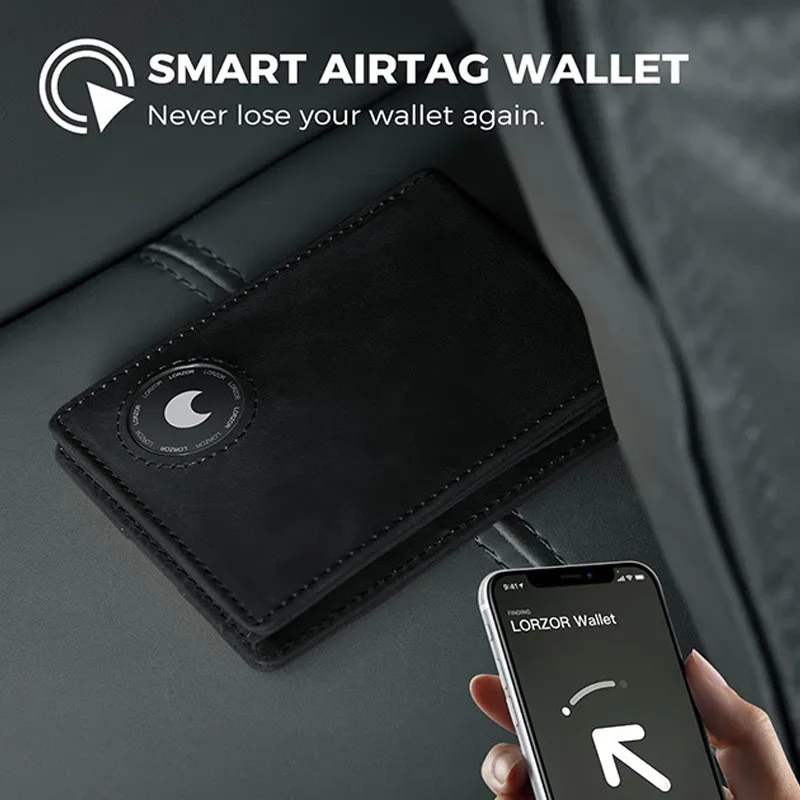 YATBEST Men's Wallet With Air Tag Positioning Slot Ultra-Thin Portable Card Bag RFID Anti-Theft Credit Card Holder image 6
