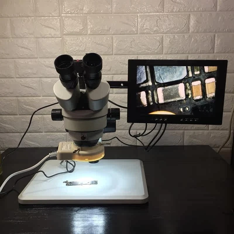 Trinocular microscope, microscope mobile phone repair 7-45 times continuous zoom magnification 200 times LED