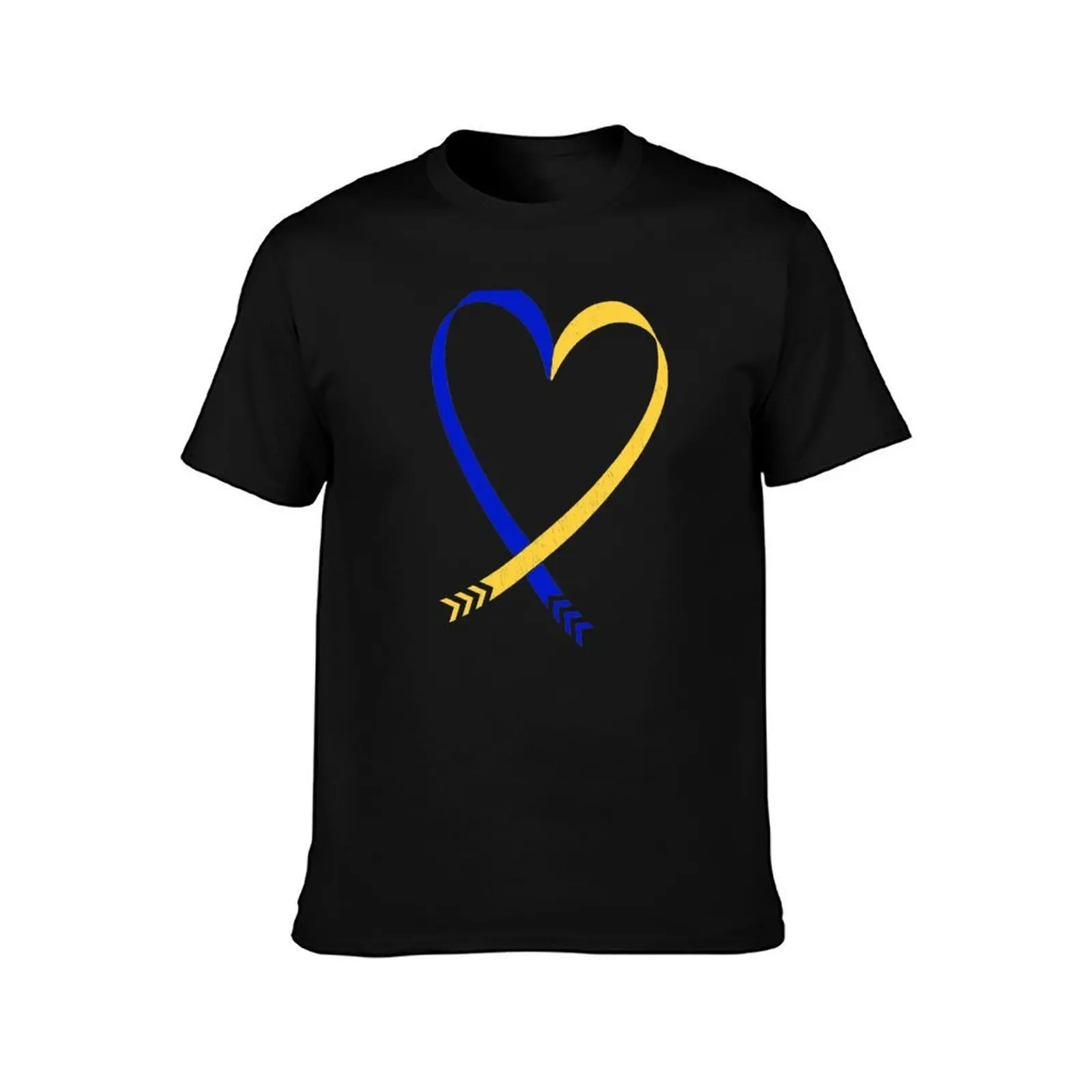 Down Syndrome Heart with White Background T-Shirt Work Style Casual T-Shirt