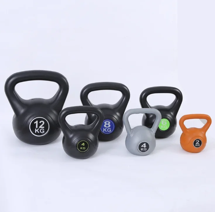 Wholesale Home Gym Black 2 4 6 8 10 12 Kg Fixed Kettle-bell Lady\'s Small Dumbbells Cement Plastic Kettlebell