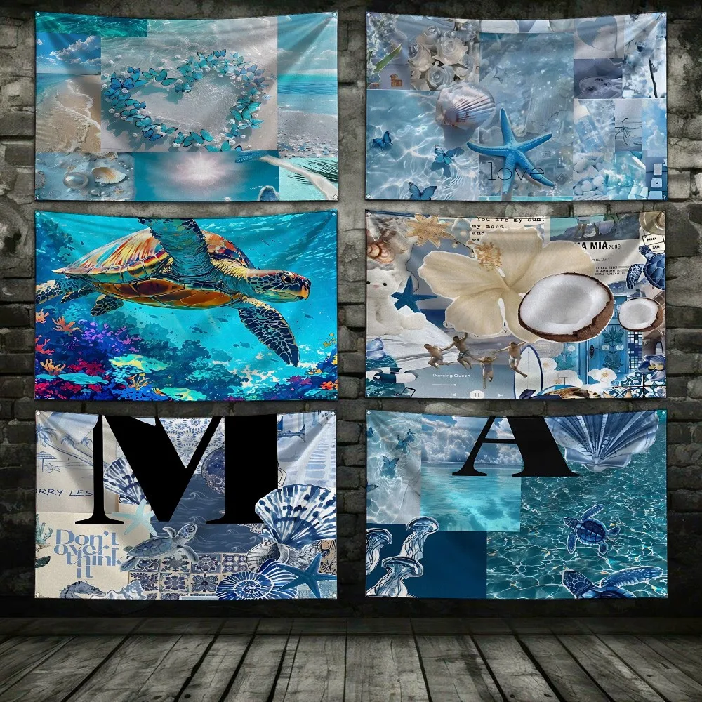 Stylish Ocean Puzzle Flag 3X5 Ft Personalized Flags Design Your Image Funny Tapestry Poster Dorm Room, Living Room, Bedroom
