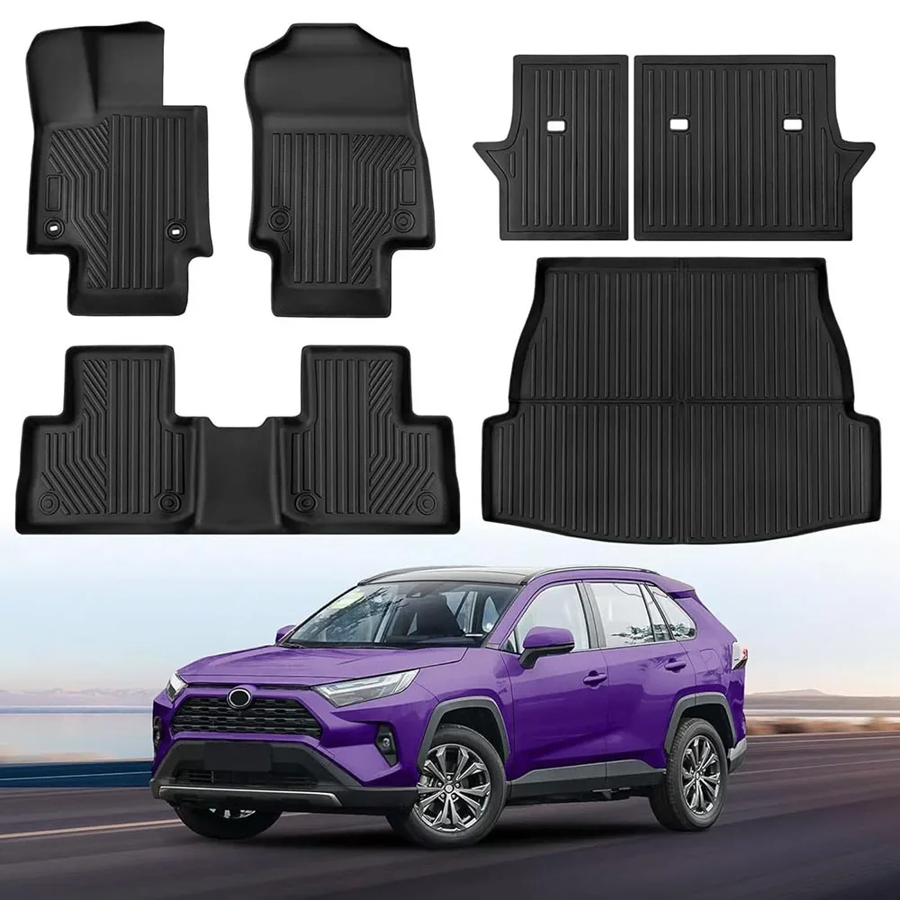 

Коврики для Toyota RAV4 Hybrid 2025 2024-2019, всепогодные напольные вкладыши из ТПЭ, защитный чехол на заднее сиденье, коврик в багажник