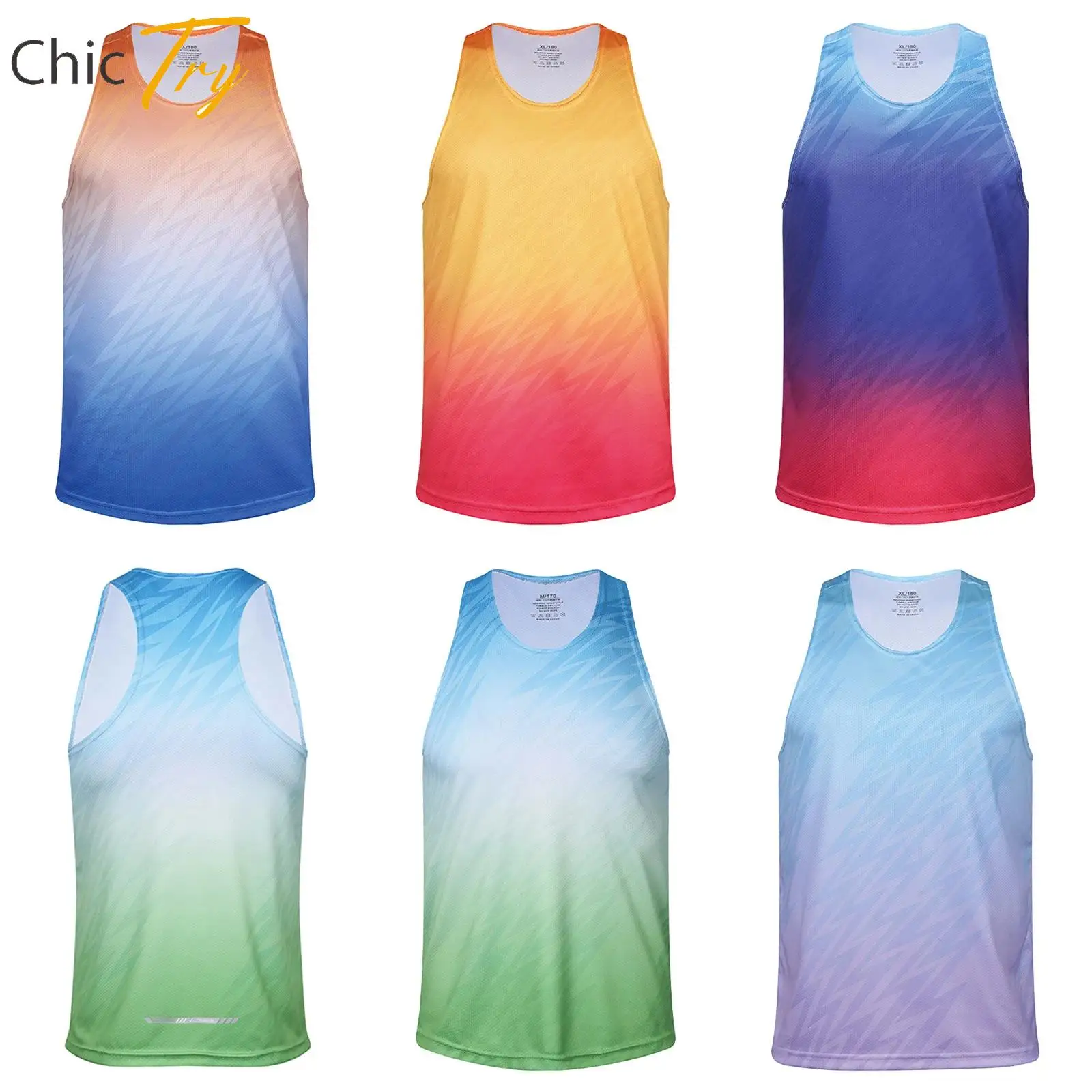 

Simple Fashion Gradient Color Gym Tank Tops Summer Trend Sleeveless Quick-Drying Sports Fitness Vest Cool Streetwear Mens Tops