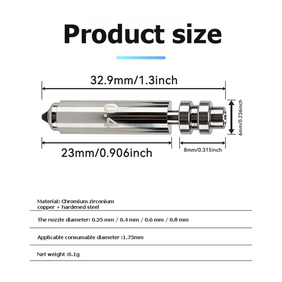 Bimetallic Nozzle for X Hotend Print Head Assembly High-Temperature Wear- 3D Printer Accessories