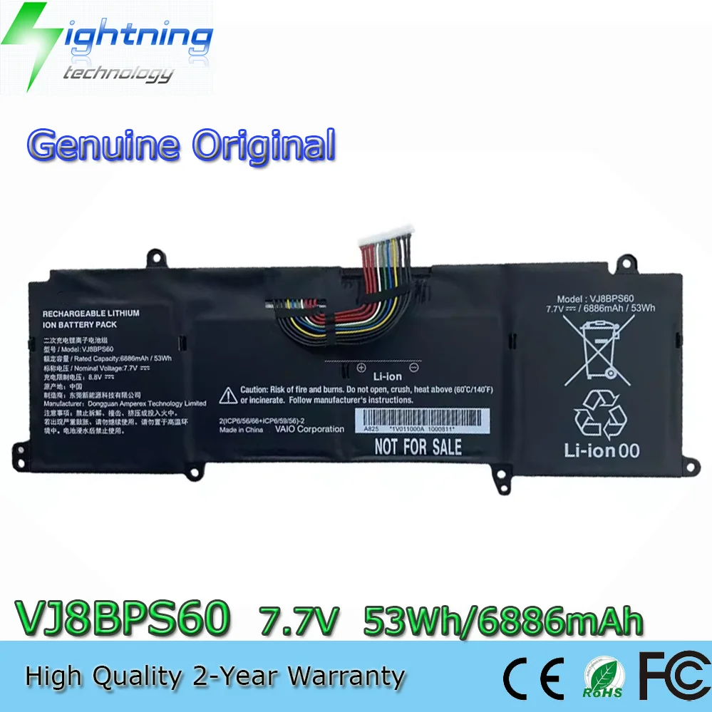 Nueva Batería Original para Portátil VJ8BPS60 7.7V 53Wh para Sony VAIO Z de 14.0 Pulgadas, Serie VAIO Z