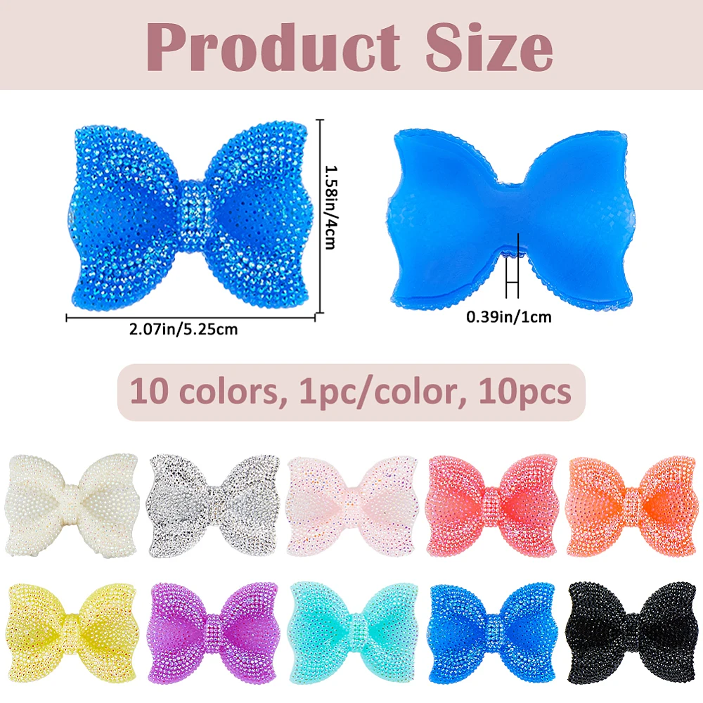 10Pcs Resin Cabochons Rhinestone Embellishments Flatback Resin Charms for Hair Clips Scrapbooking Jewelry Making Photo DIY