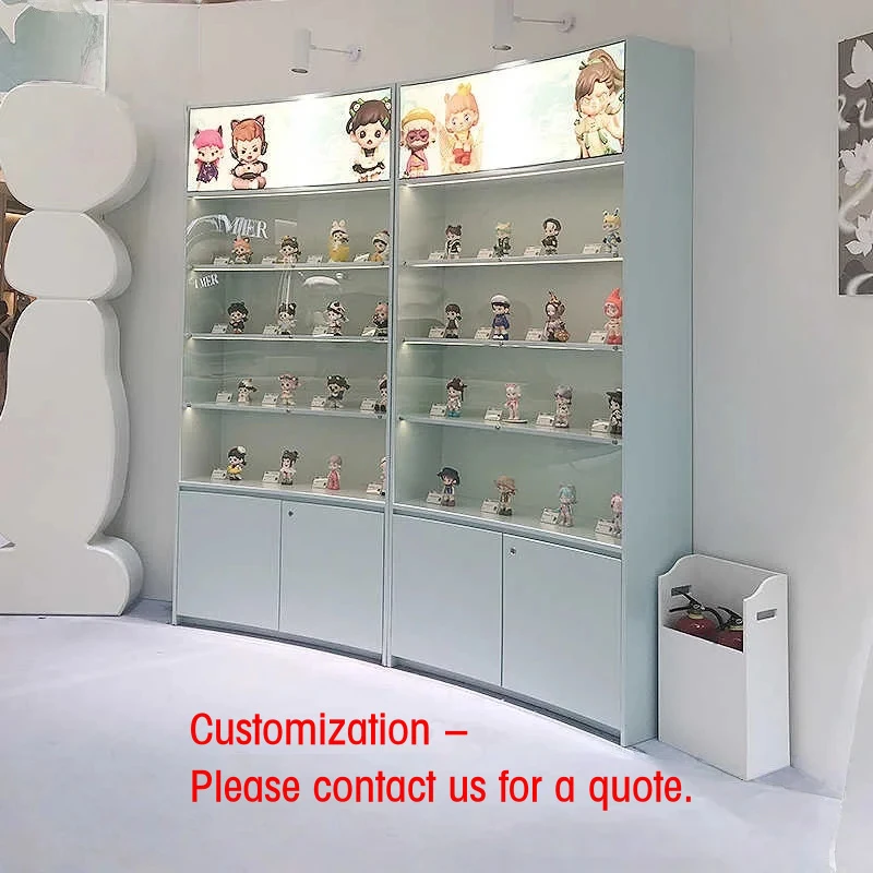 

custom.Glass Toy Display LED Lighting Durable Design Customizable Shelves Retail Stores-Ladder Shelv