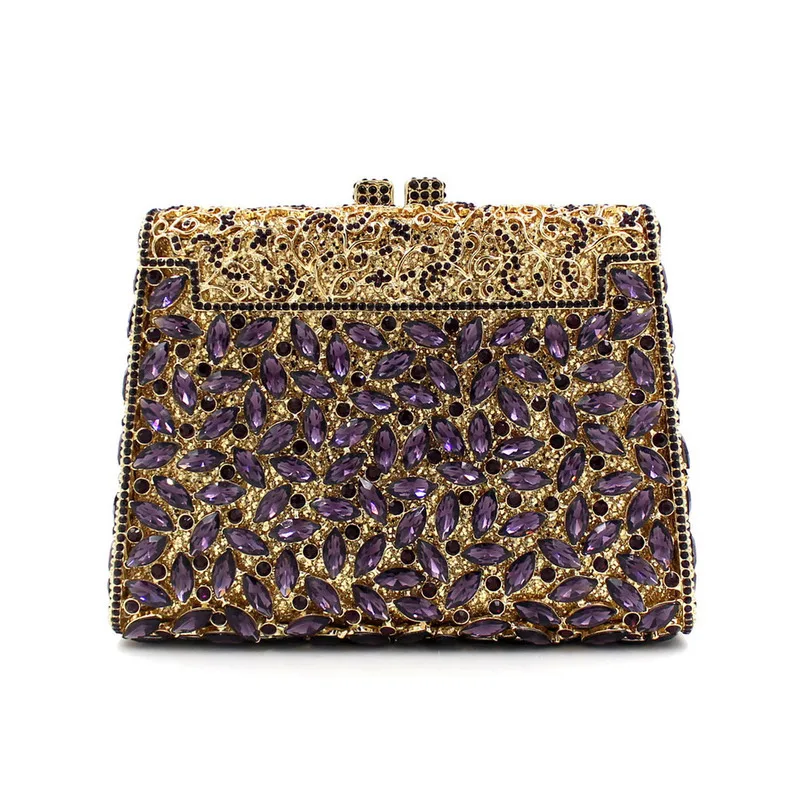 

Стеклянная сумка со стразами Полая металлическая сумка для ужина, инкрустированная бриллиантами Банкетный клатч