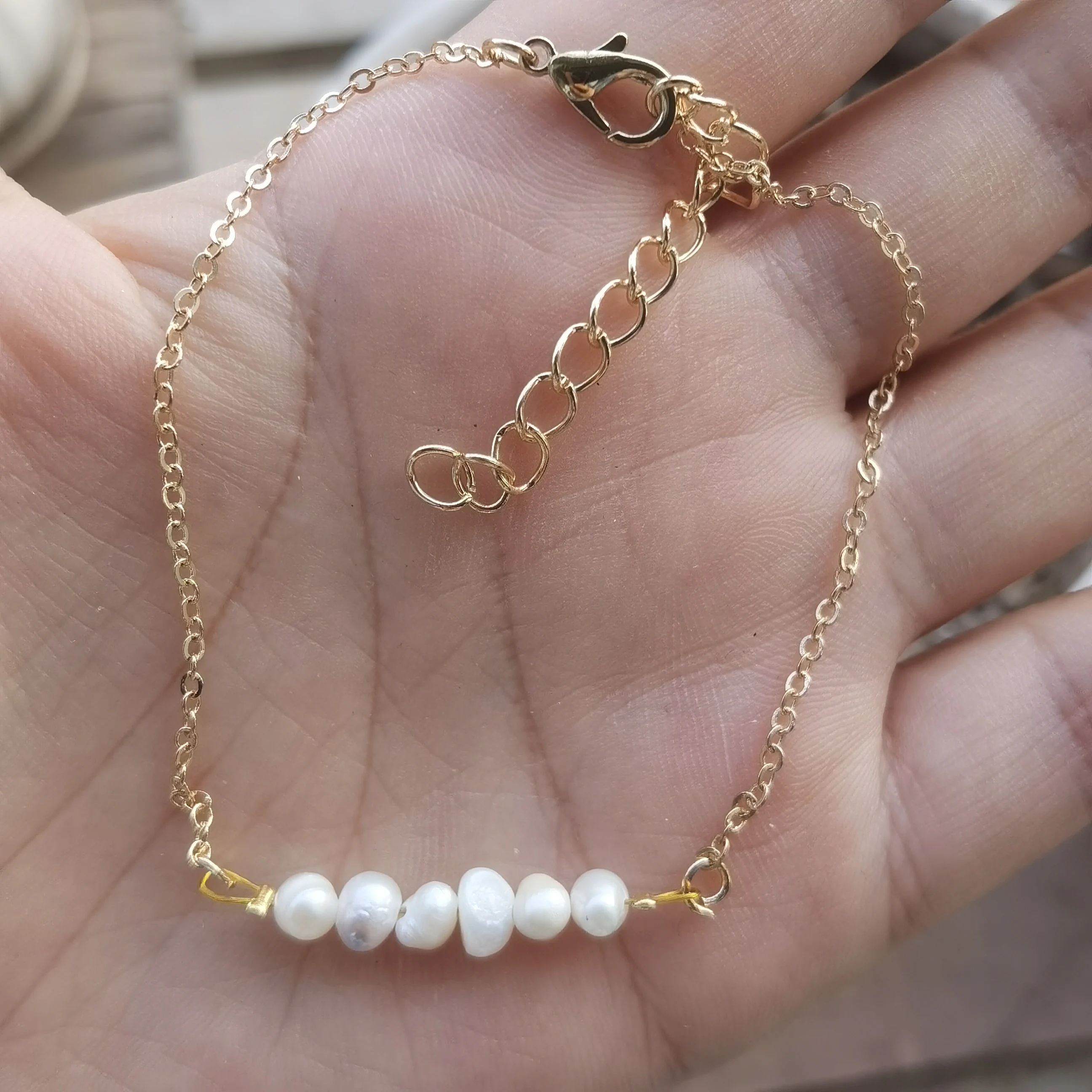 Beaded Anklet with Pearls, Colorful Pearl Anklet, Simple Anklet, Colourful Beach Anklet, Ankle Bracelet, Pearl Ankle Chain