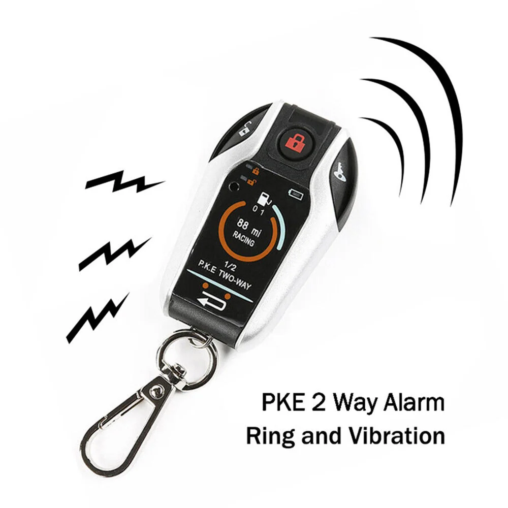 

Two way Motorcycle Anti-theft Security Alarm System Scooter Burglary Vibration Alarm Remote Engine Start 5meter Auto-lock