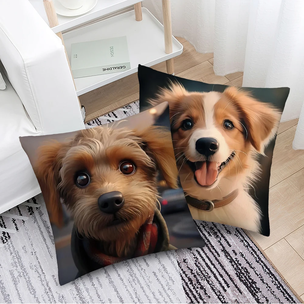 Poszewka na poduszkę Cute Dog Poszewka na poduszkę do salonu Sypialnia Sofa Poszewka na poduszkę samochodową — zdjęcie 4