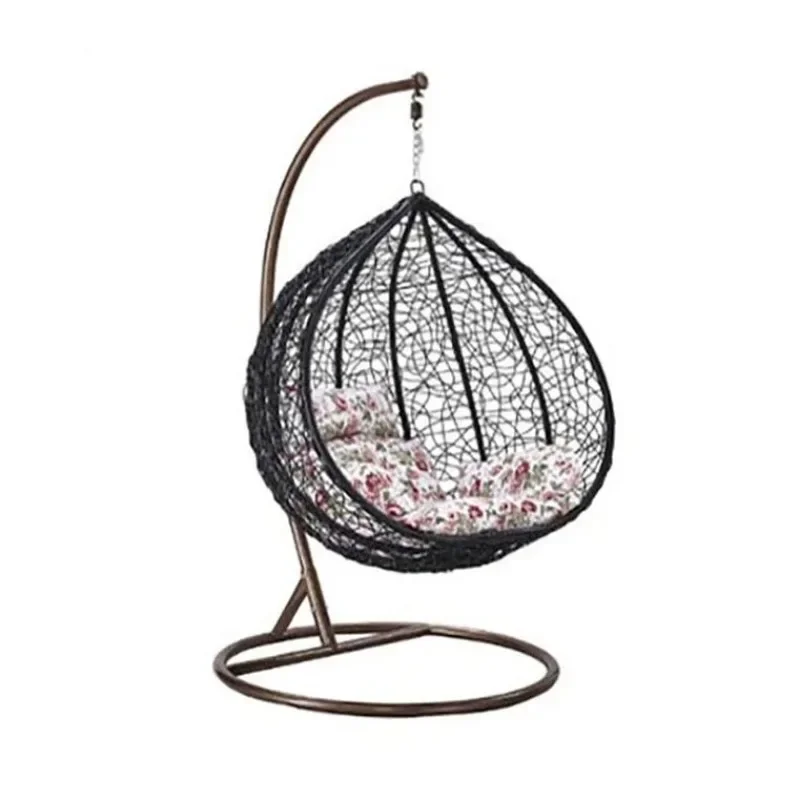 Modern Rattan Hanging Egg Chair With Stand Patio Swings Rocking Basket Hammock Chair Balcony Courtyard Garden Outdoor Furniture