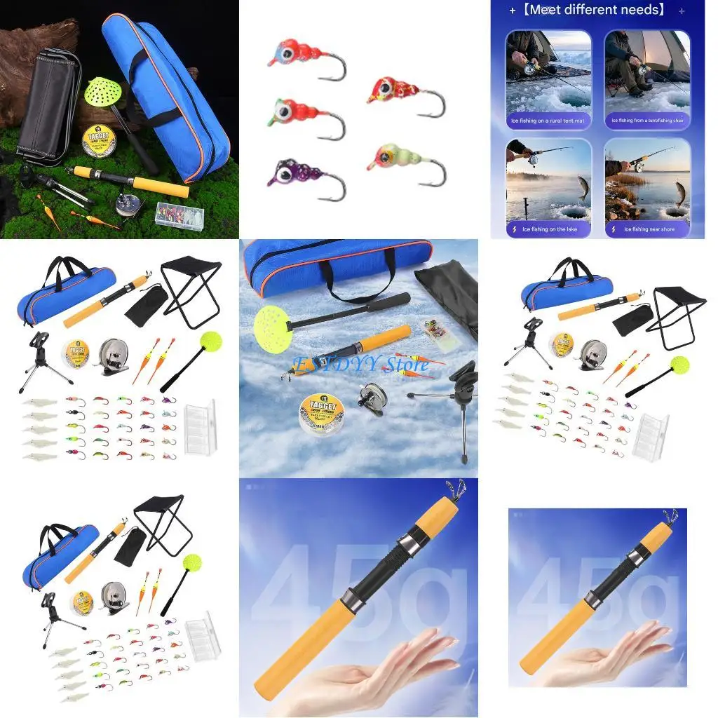 

G6DE 41pcs Ice Fishing Equipment Bundles With Waterproofed Organizers and Accessory