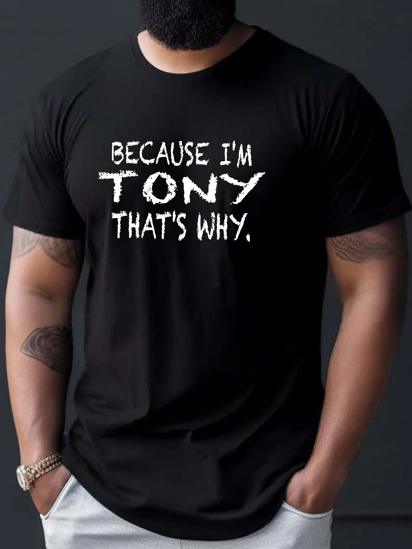 أزياء التزلج، والهالوين وعيد الميلاد متعة طاقم الرقبة قصيرة الأكمام المحملة لأنني توني #1