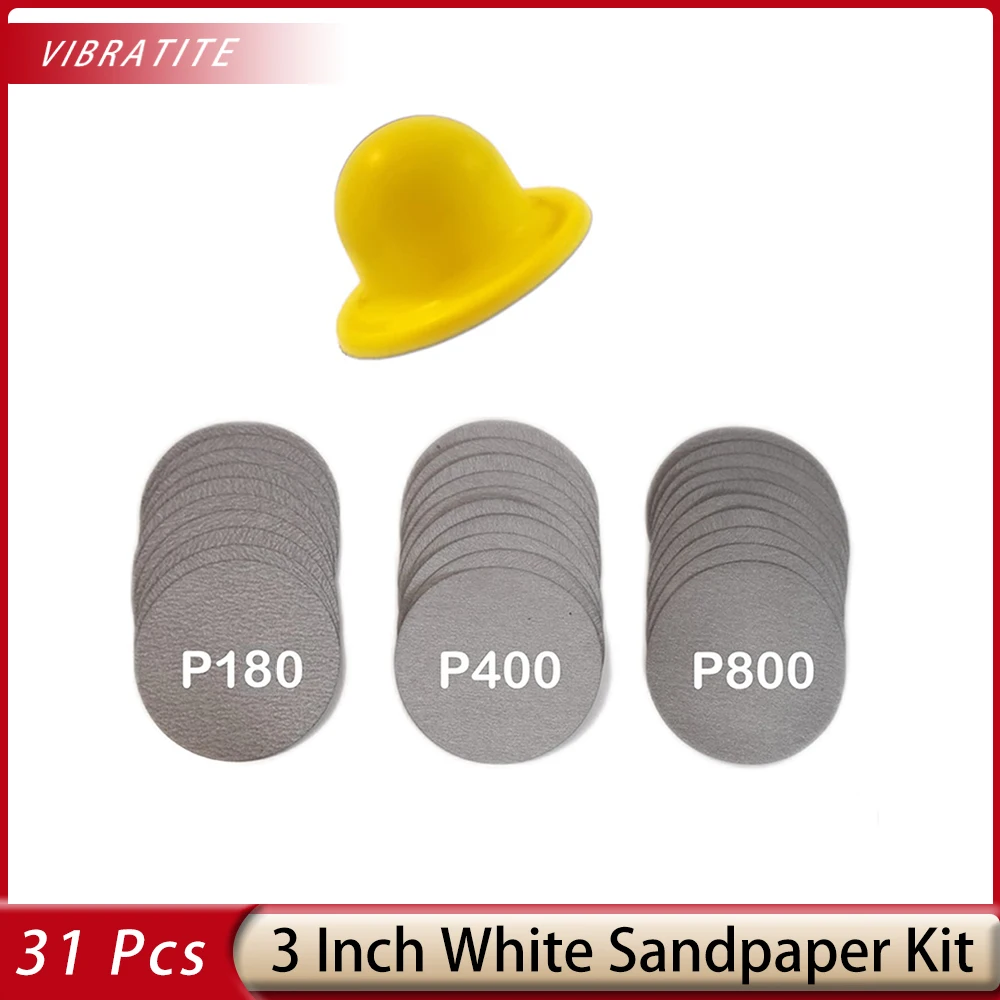 31 Pcs 4 Inch Hand Sanding Block Sandpaper Set P150 P400 P800 and for Finishing Wood, Metal, Glass, Plastic