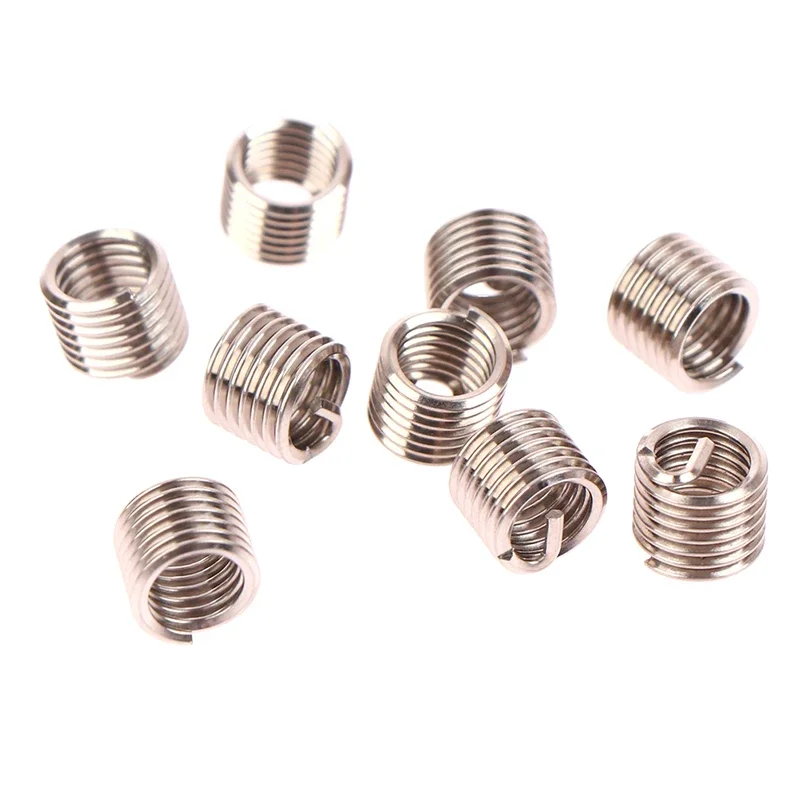 50pcs/set 304 Stainless Steel Wire Thread Insert M6 X 1.0 1.5D Insert Helicoil Wire Thread Repair Insert view 3