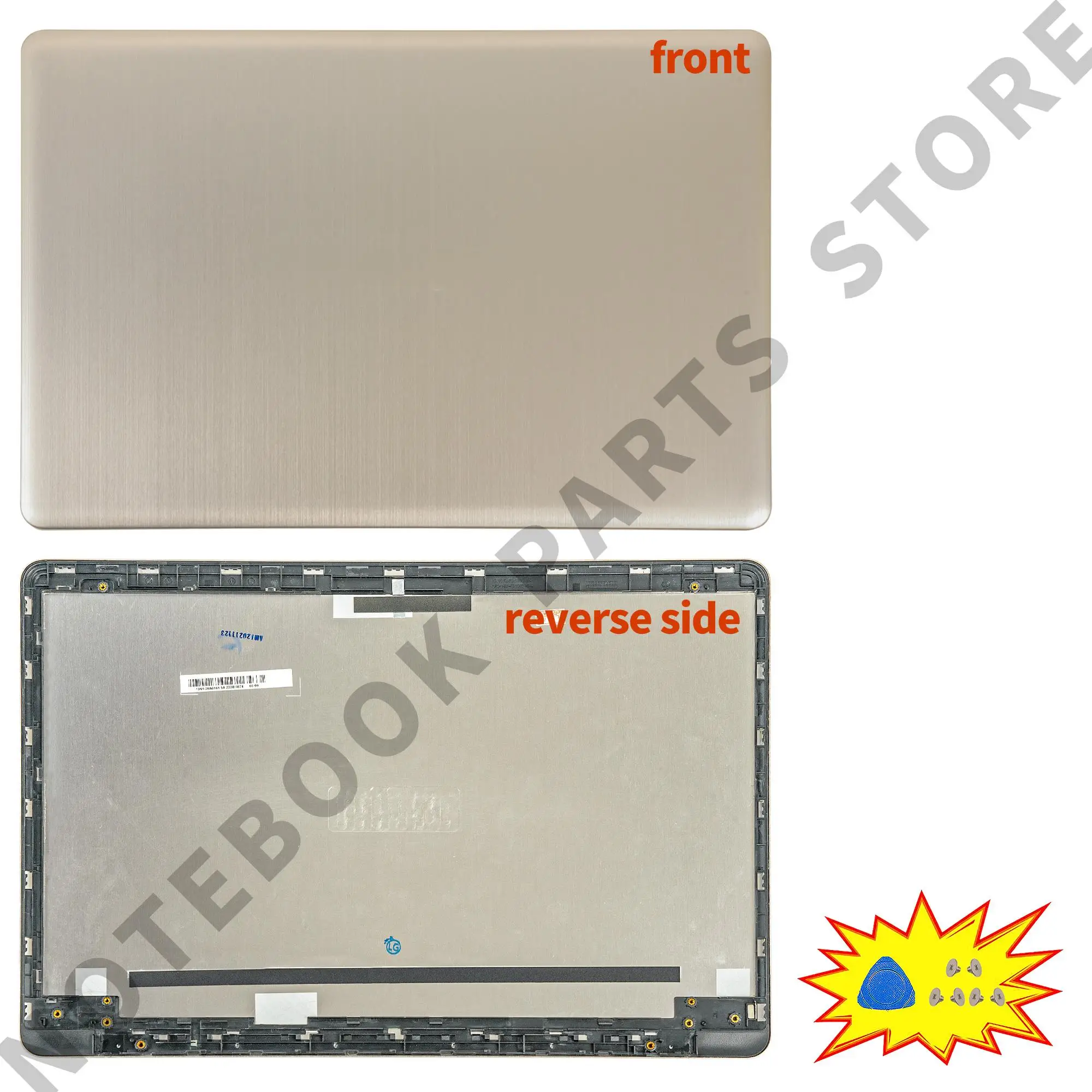 Imagem -02 - Tampa Traseira do Metal para Vivobook Caixa de Alumínio da Carcaça Reparo da Tampa Superior Fastshipping X580v Nx580vd N580 N580v N580g N580vd