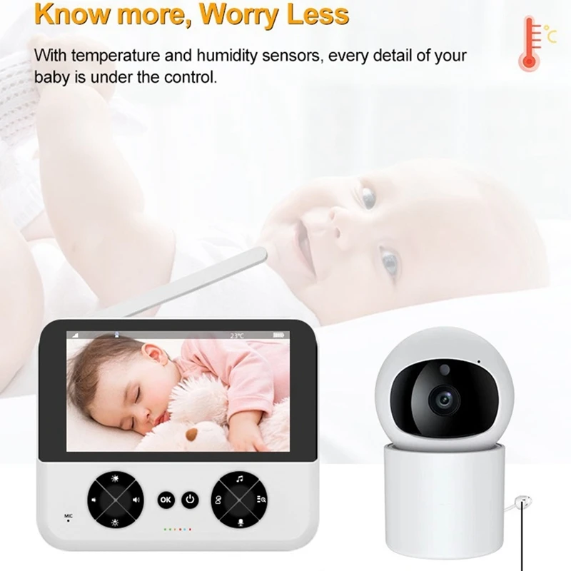 جهاز مراقبة الأطفال من ABFN-Video، جهاز رعاية الطفل، شاشة IPS مقاس 4.3 بوصة، جهاز مراقبة كاميرا الطفل، تنبيه تغذية تهويدة، 720 بكسل