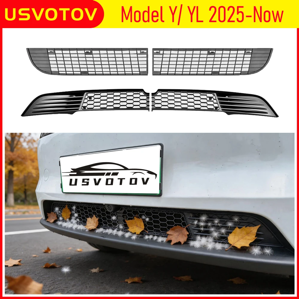 Grille Mesh Inserts for Tesla Model Y Juniper Model Y Premium Model YL Accessories 2026 2025 Front Bumper Air Inlet Vent Cover
