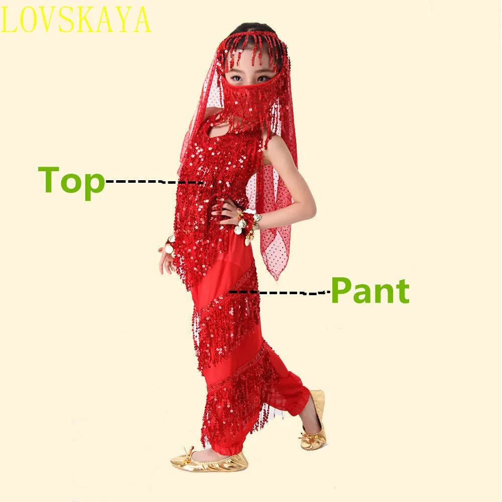 Belly Dance Costume Set for Children and Children. Belly Dance Costumes for Girls Come in 4 Colors To Choose From