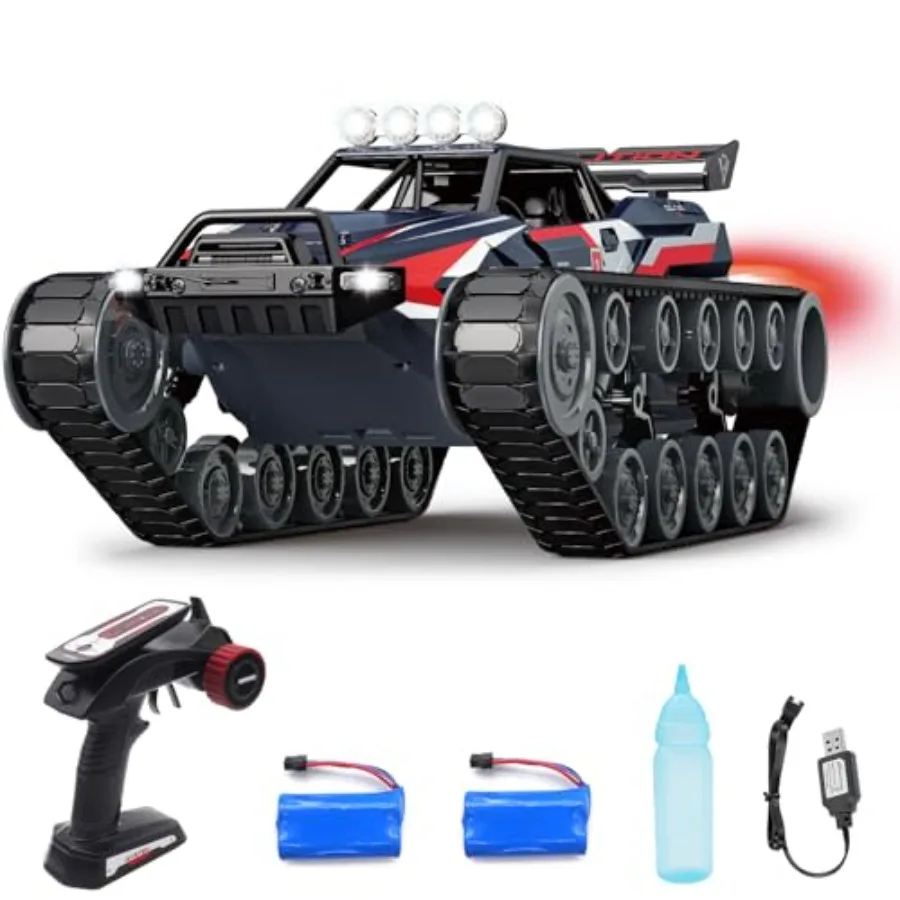 

1/12 Scale 4WD Remote Control Military Crawler Tank 2.4GHz RC Off-Road Vehicle for Adults Drift Tank RC Car Black