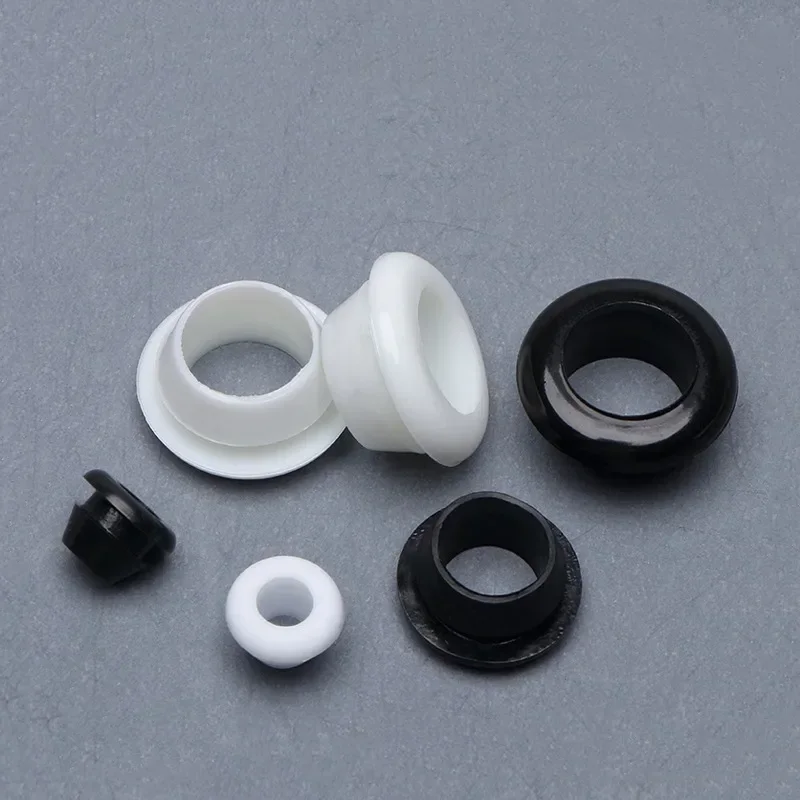Hole Plug Black White Rubber Single Side Through-hole Protective Coil Tapered Wire Guard Ring Wire Sheath Over Wire Loop 5-80mm