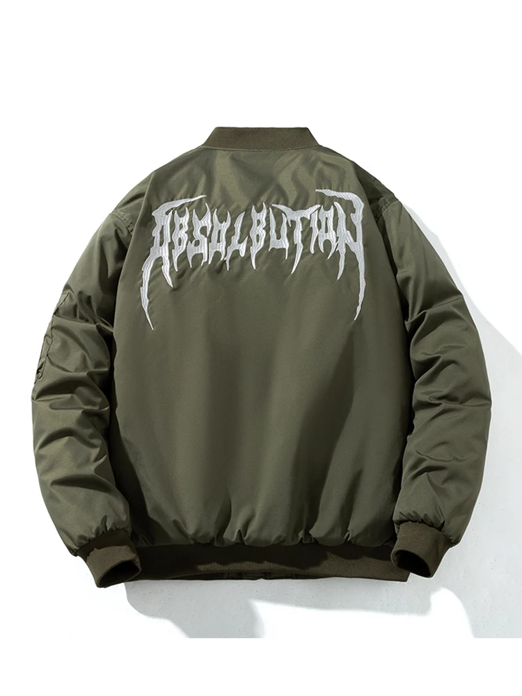 

Утепленная бейсбольная куртка с вышивкой, американская рабочая куртка-пилот, весенне-осенне-зимняя хлопковая одежда для мужчин, модный бренд...