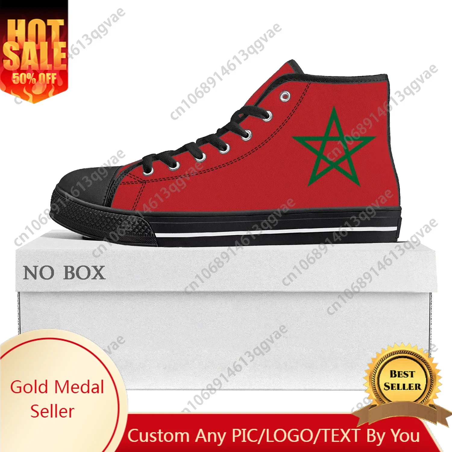 

Moroccan Flag High Top High Quality Sneakers Mens Womens Teenager Canvas Sneaker Morocco Casual Couple Shoes Custom Shoe