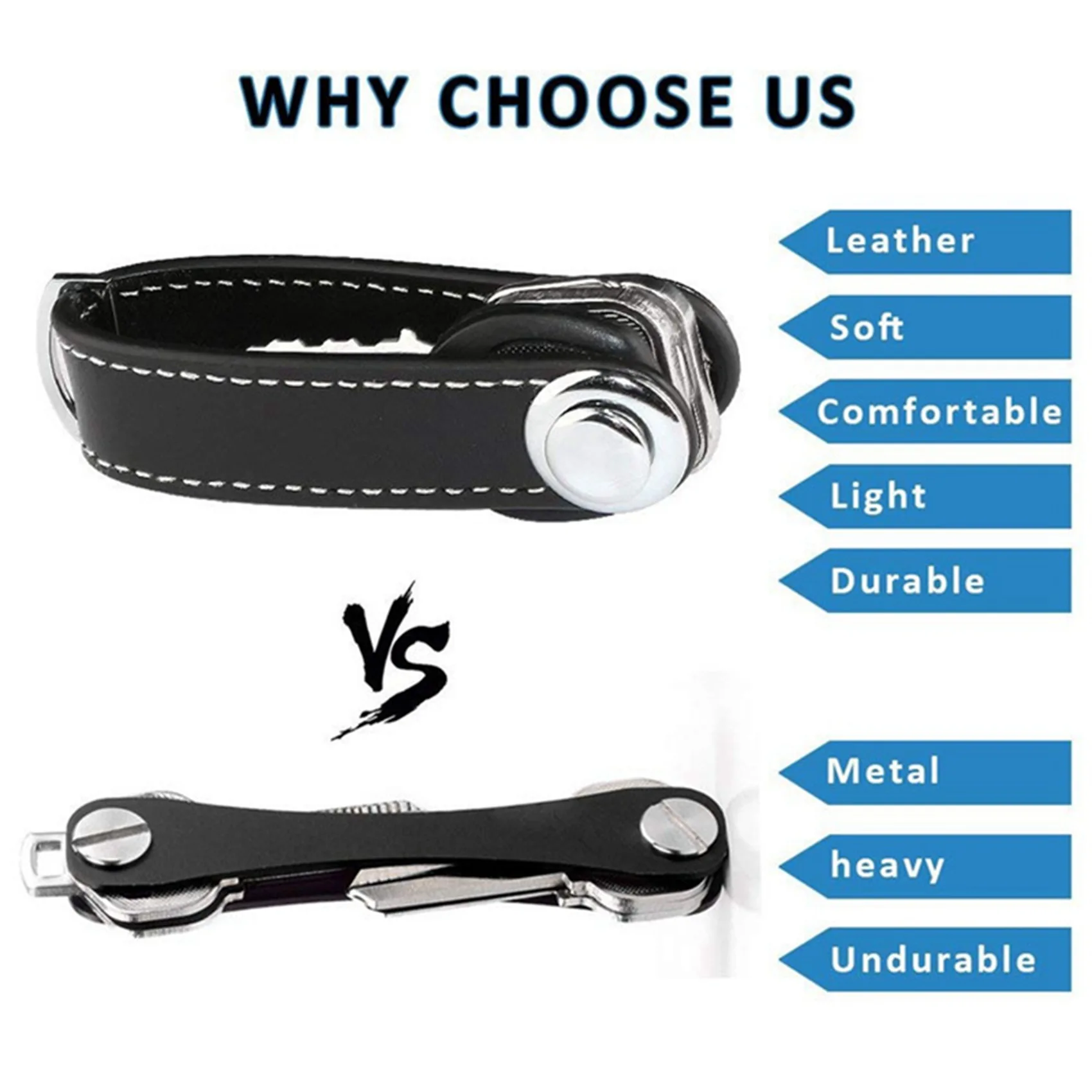 Hot kf-2X Fashion Car Key Pouch Bag Case Wallet Holder Chain Key Wallet Ring Pocket Key Organizer Smart Leather Keychain Brown