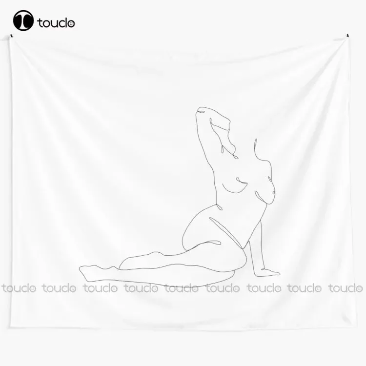 Life Drawing Illustration - Bella Tapestry Long Wall Tapestry Tapestry Wall Hanging For Living Room Bedroom Dorm Room Home Decor