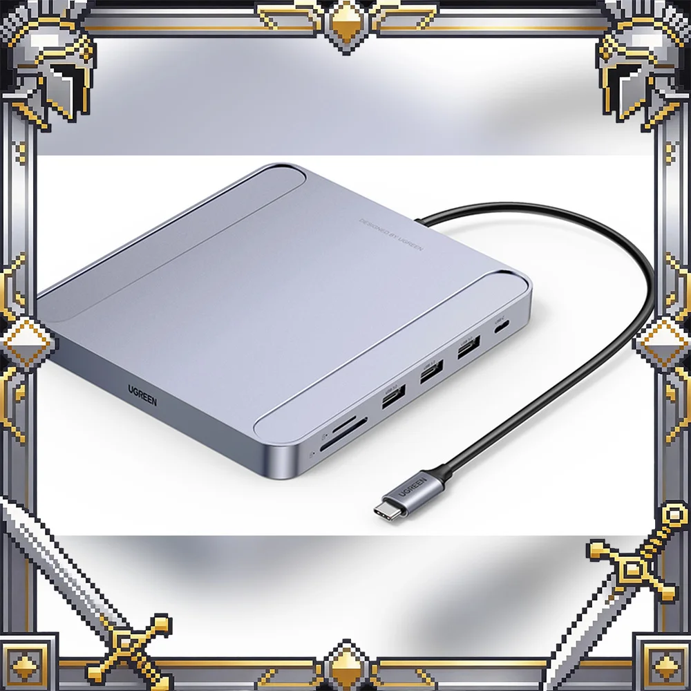 UGREEN 60378 CM522 7-in-1 USB-C Hub for iMac with 3 USB 3.0 Ports Gigabit Ethernet SD TF Card Reader
